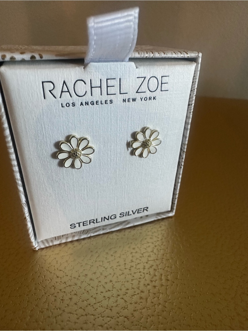RACHEL ZOE DAISY STUD STERLING SILVER EARRINGS - WHITE & GOLD